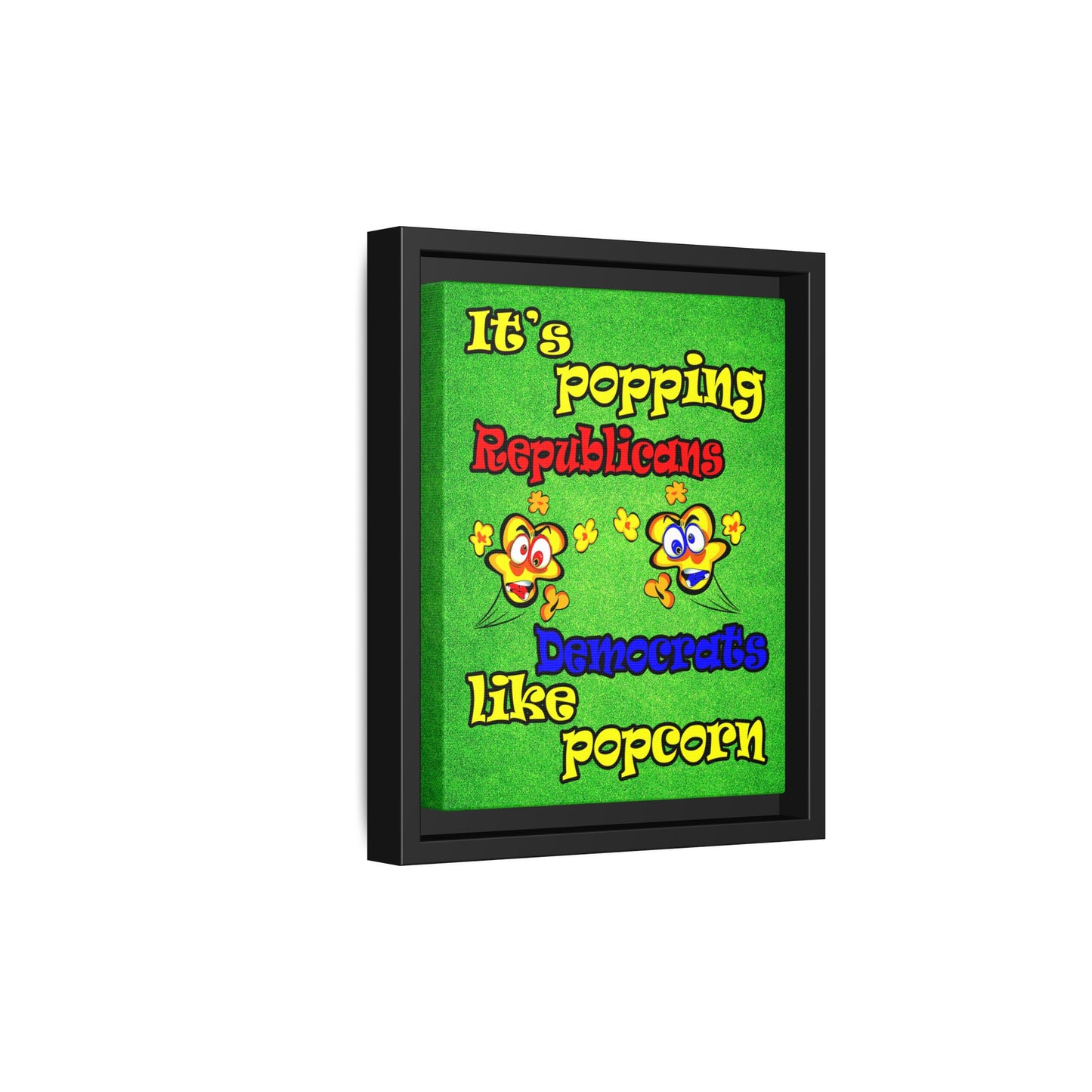 popping like popcorn - framed canvas art (green turf)