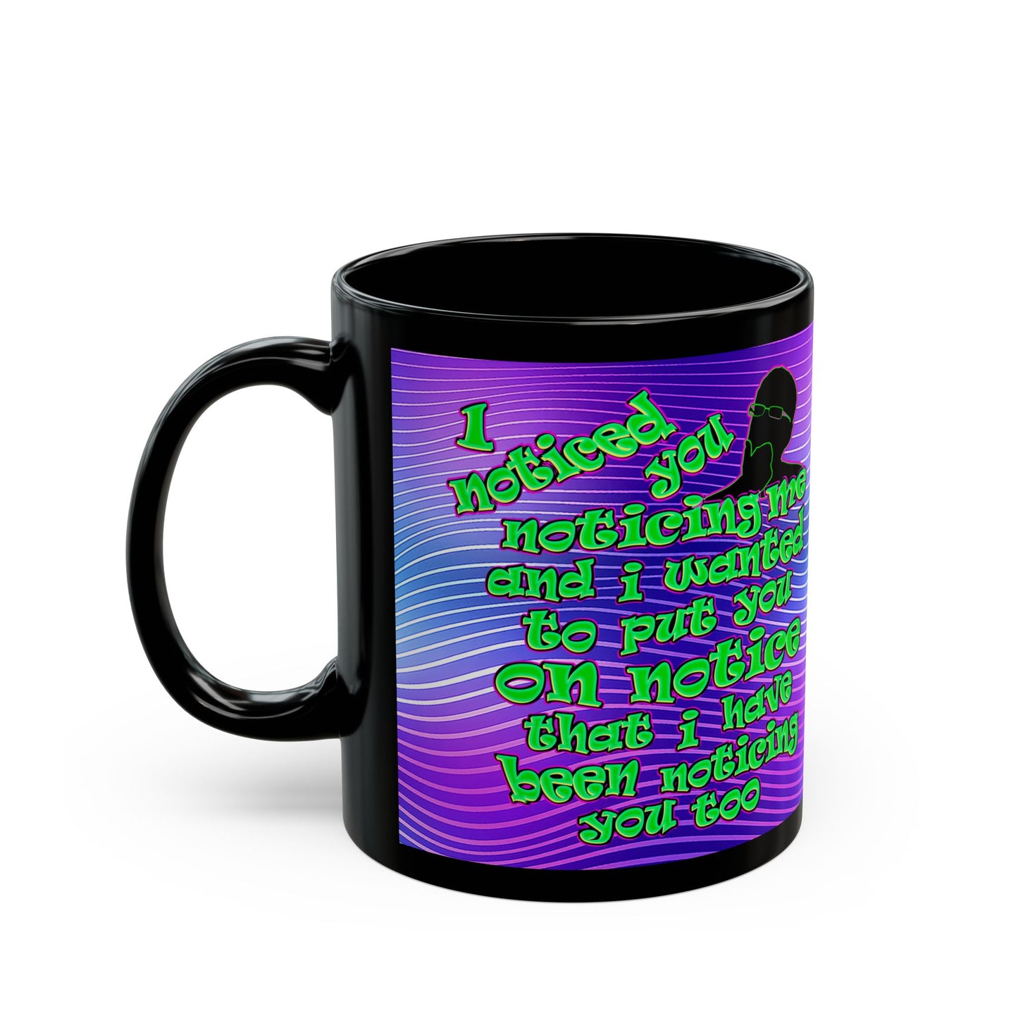 noticed you noticing - Black Mug (purple wave)