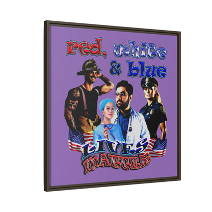 rw&b lives matter - framed canvas art (light purple)