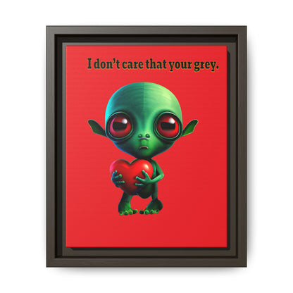 I don't care that your grey - framed canvas art (red)