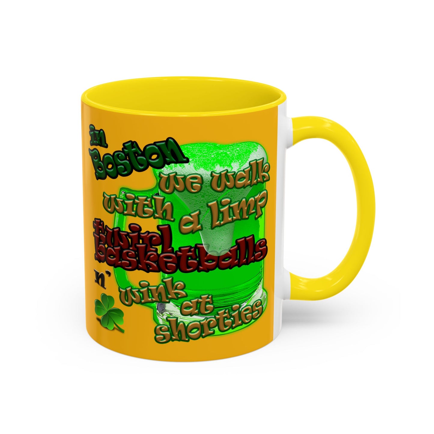 celtics logo - Accent Mug (yellow)