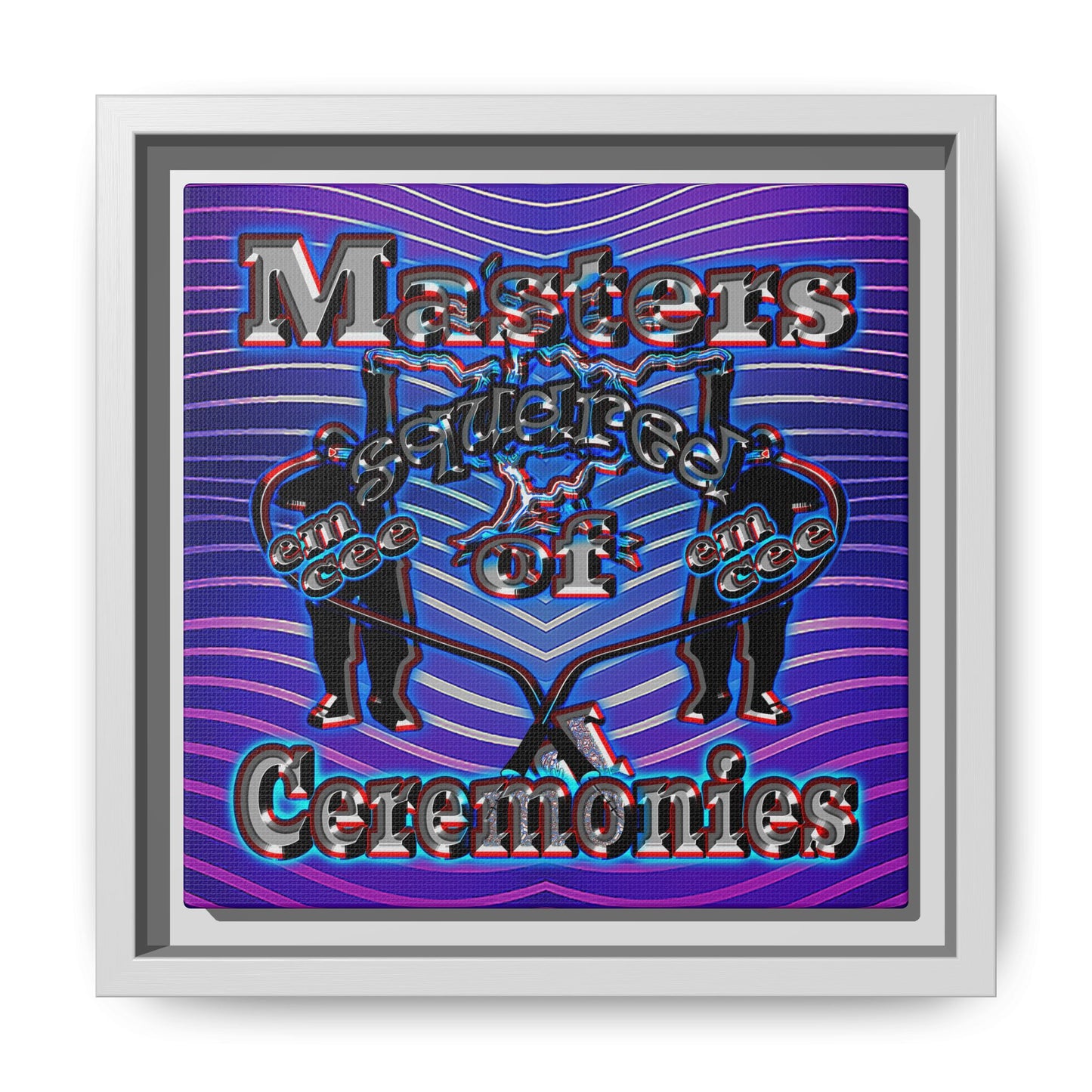 em cee squared - framed canvas art (purple wave)