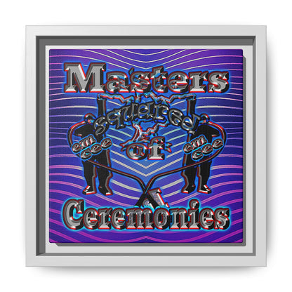 em cee squared - framed canvas art (purple wave)