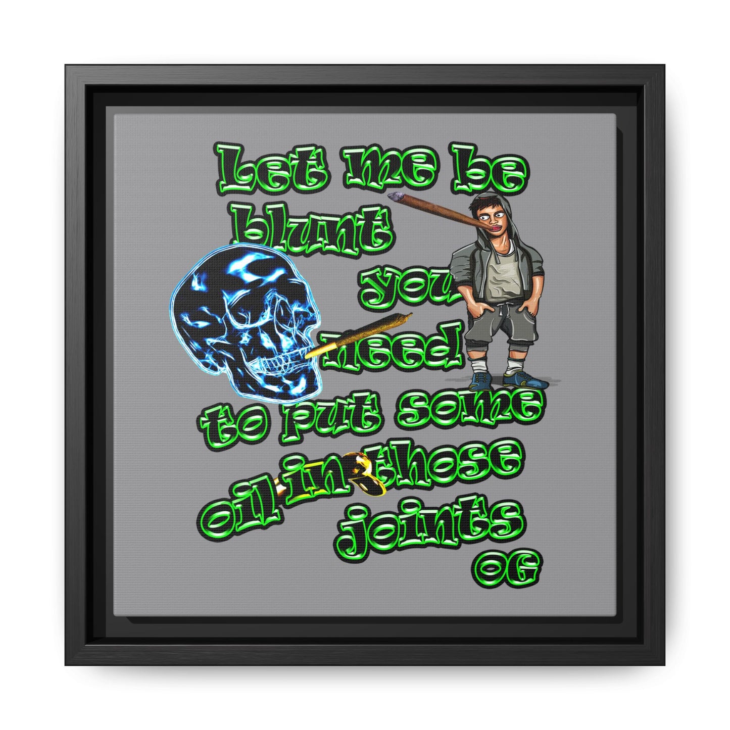 og - framed canvas art (grey)