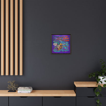 drop the beat - framed canvas art (purple wave)