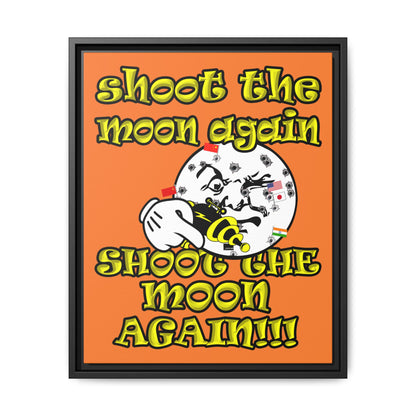 shoot the moon again - framed canvas art (crusta)