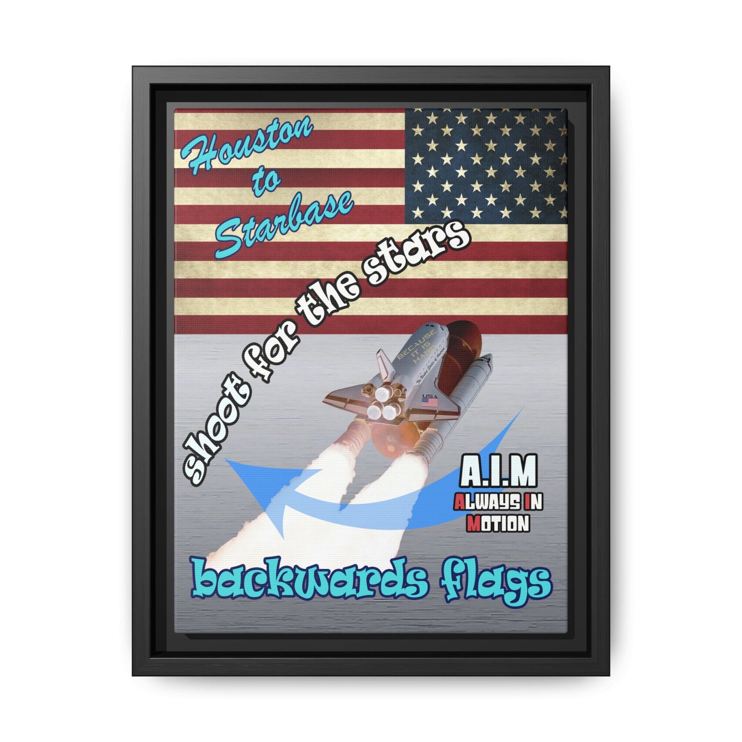 shoot for the stars - framed canvas art (brushed nickel)