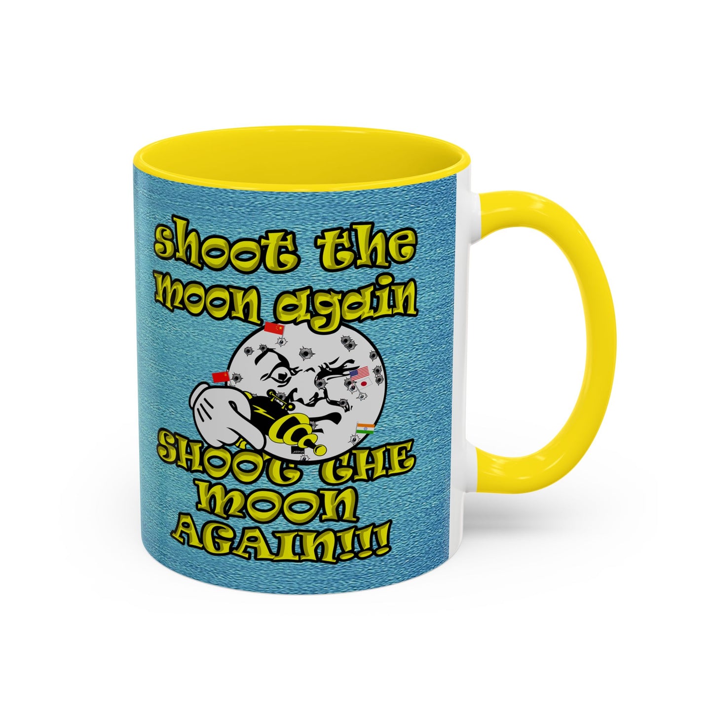 shoot the moon again - Accent Mug (faded blue)