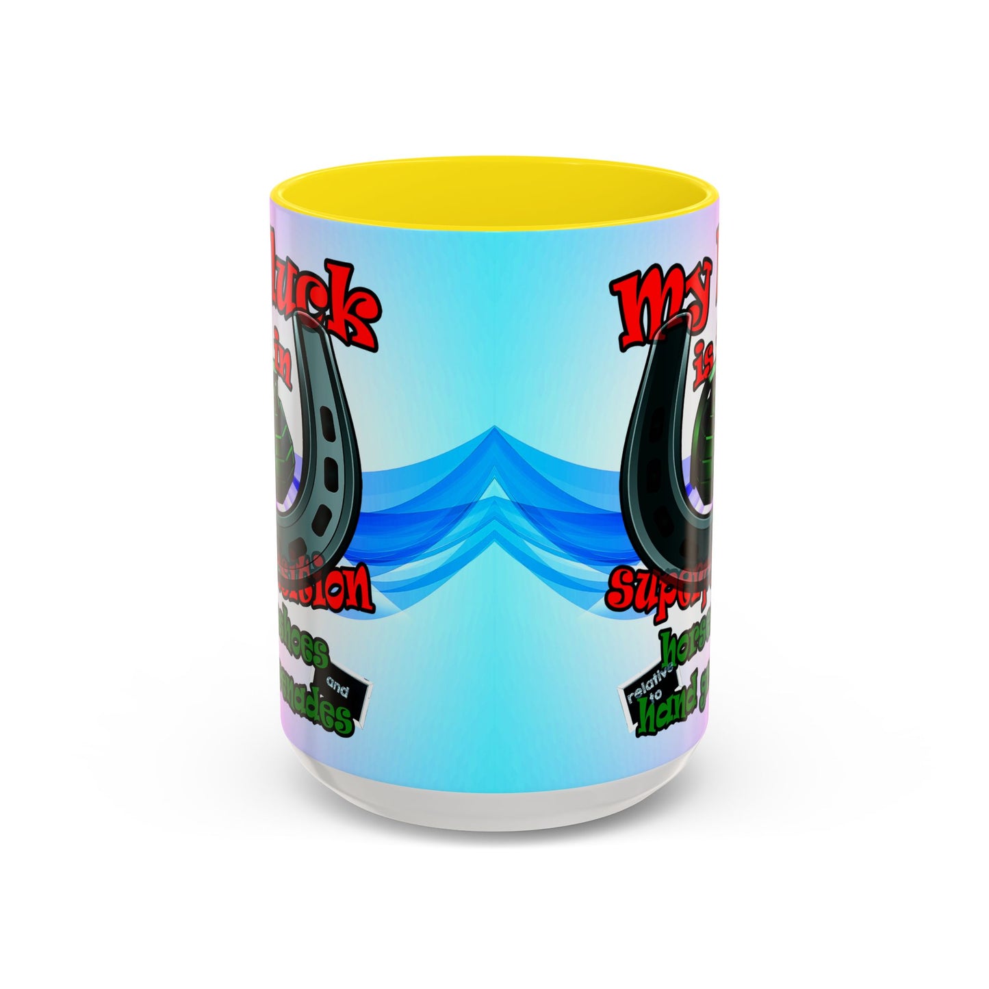 my luck - Accent Mug (light blue-pink wave)