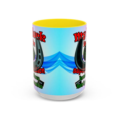 my luck - Accent Mug (light blue-pink wave)