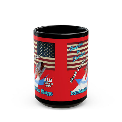 shoot for the stars - Black Mug (red)