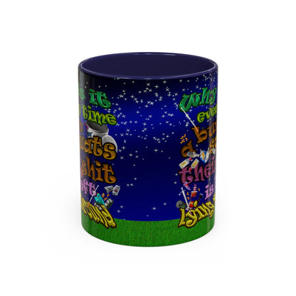the bum's shit - Accent Mug ('snoops' background)