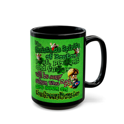 christmas spirits of boston - Black Mug (green turf)