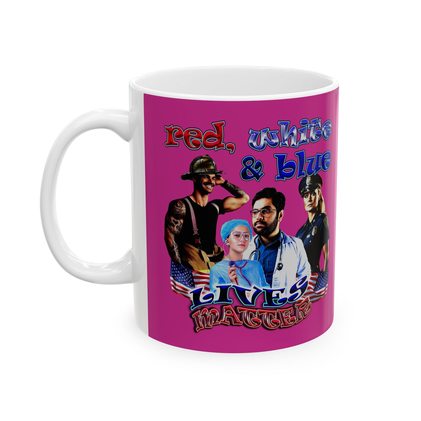 rw&b lives matter - White Mug (pink)
