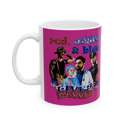 rw&b lives matter - White Mug (pink)