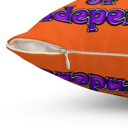declaration of the independents - Spun Polyester Square Pillow - (orange)