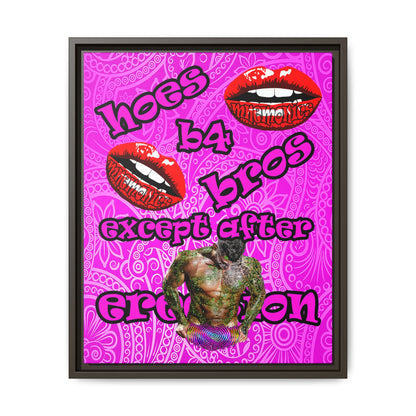 hoes b4 bros - framed canvas art (pink swirl)
