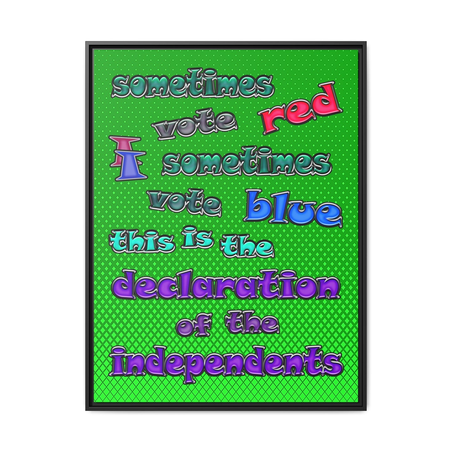 declaration of the independents - framed canvas art (logo green)