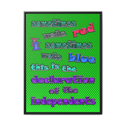 declaration of the independents - framed canvas art (logo green)