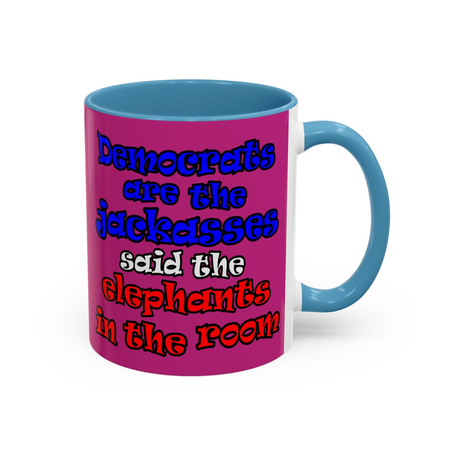 donkeys and elephants - Accent Mug (pink)