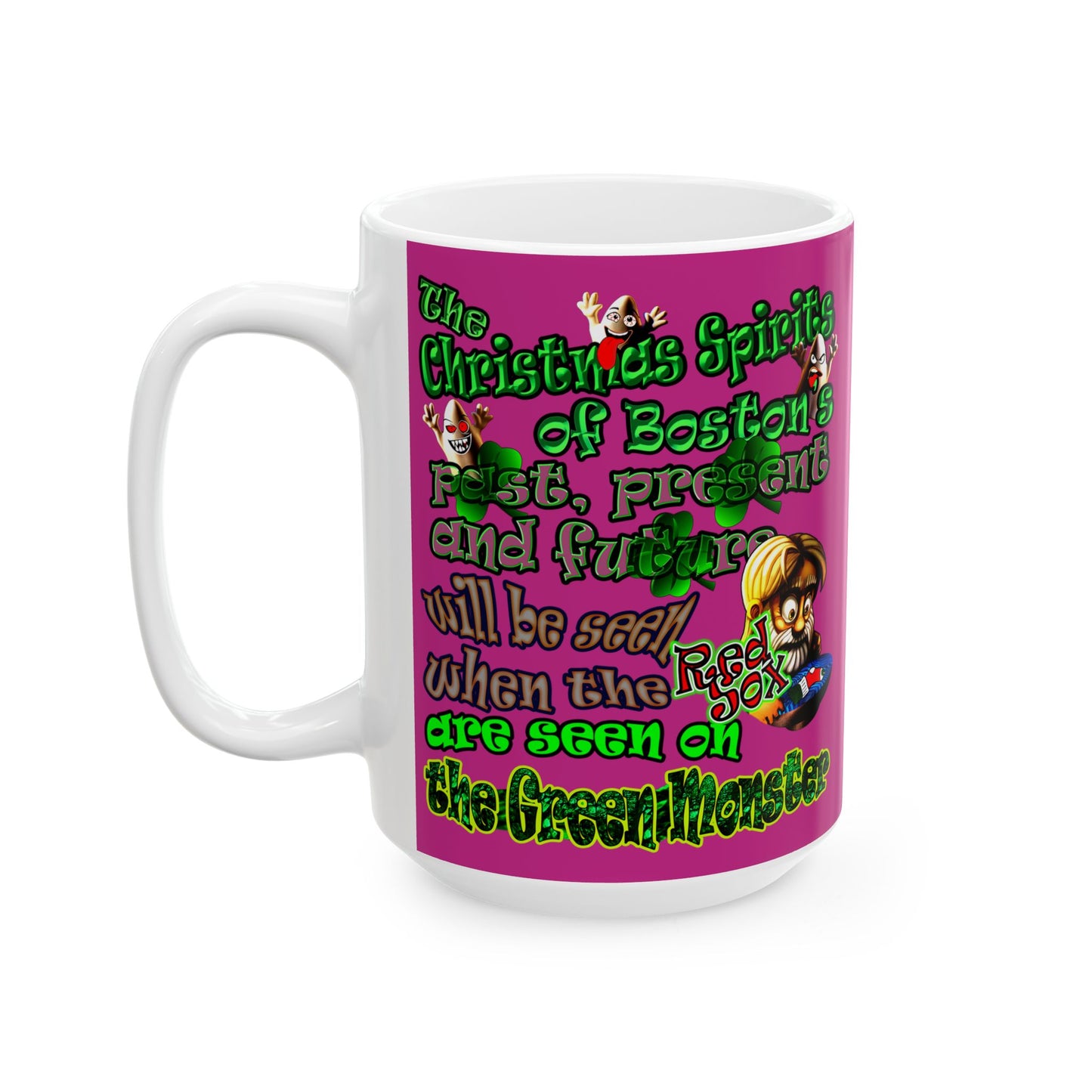 christmas spirits of boston - White Mug (pink)