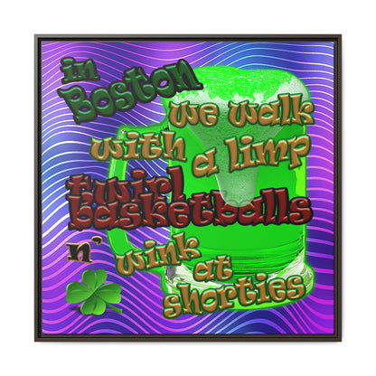 celtics logo - framed canvas art (purple wave)