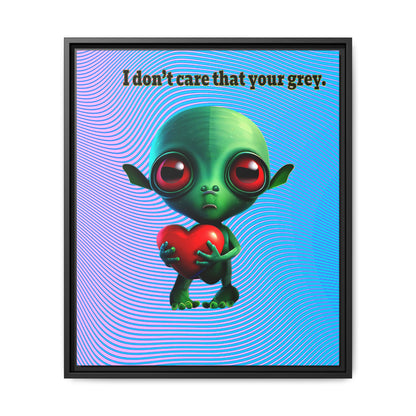 I don't care that your grey - framed canvas art (light blue-purple wave)