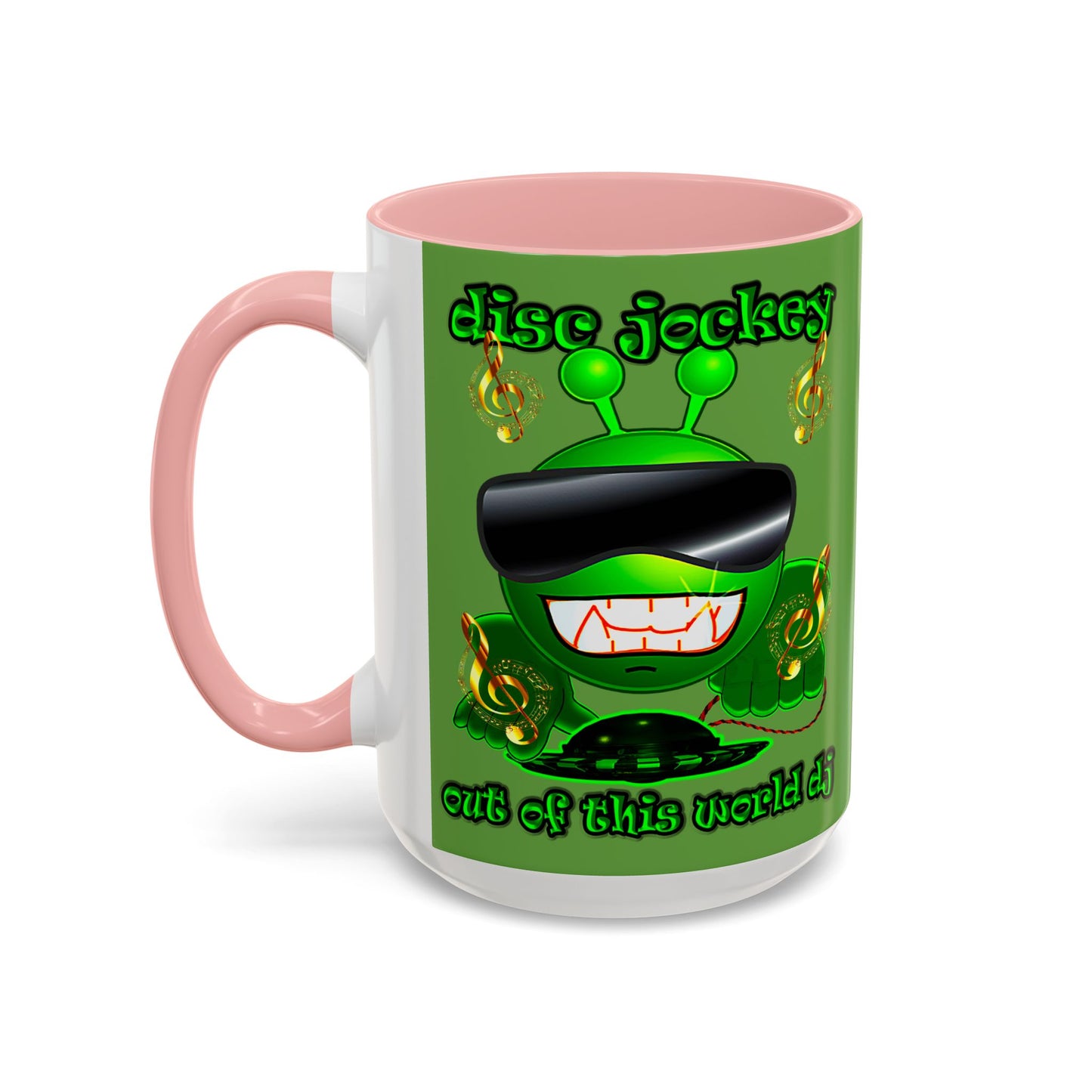 disc jockey - Accent Mug (green)