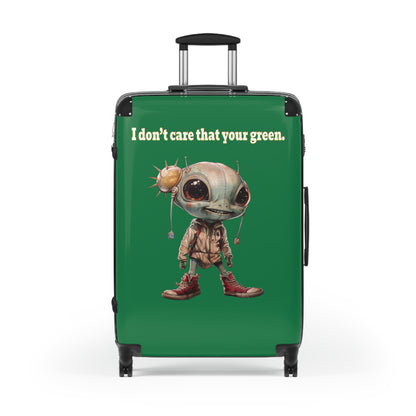 I don't care that your green - Suitcase (dark green)