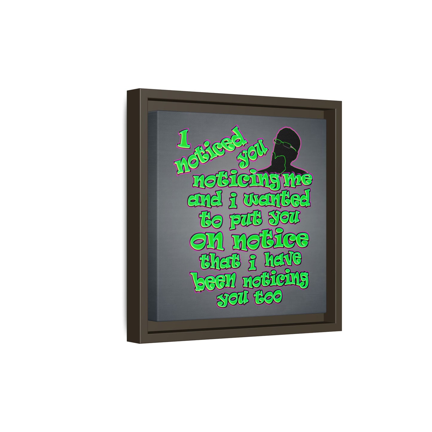 noticed you noticing - framed canvas art (grey-light grey)