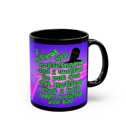 noticed you noticing - Black Mug (purple-pink wave)