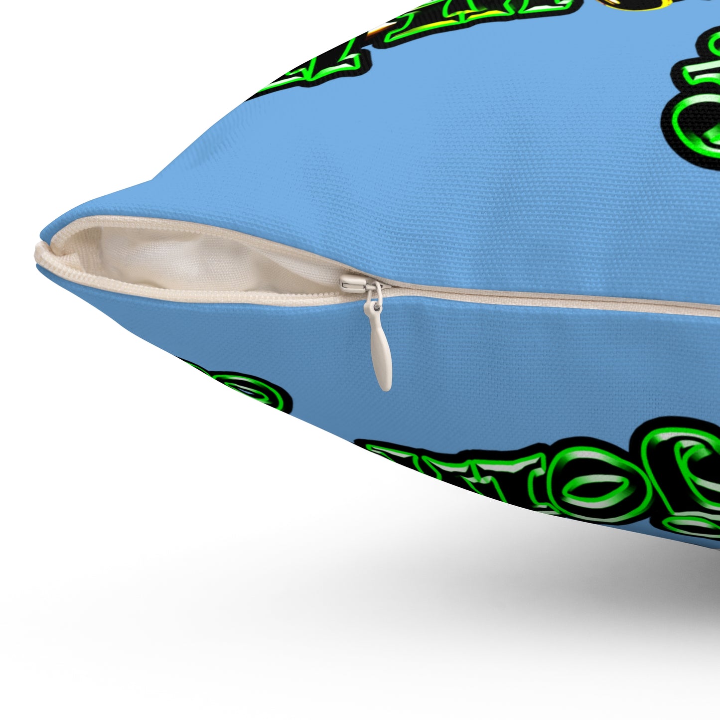 og - Spun Polyester Square Pillow - (light blue)