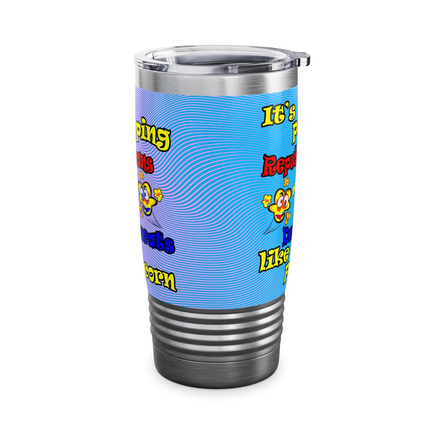 popping like popcorn - Ringneck Tumbler, 20oz (light blue-purple wave)