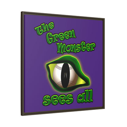green monster - framed canvas art (purple)