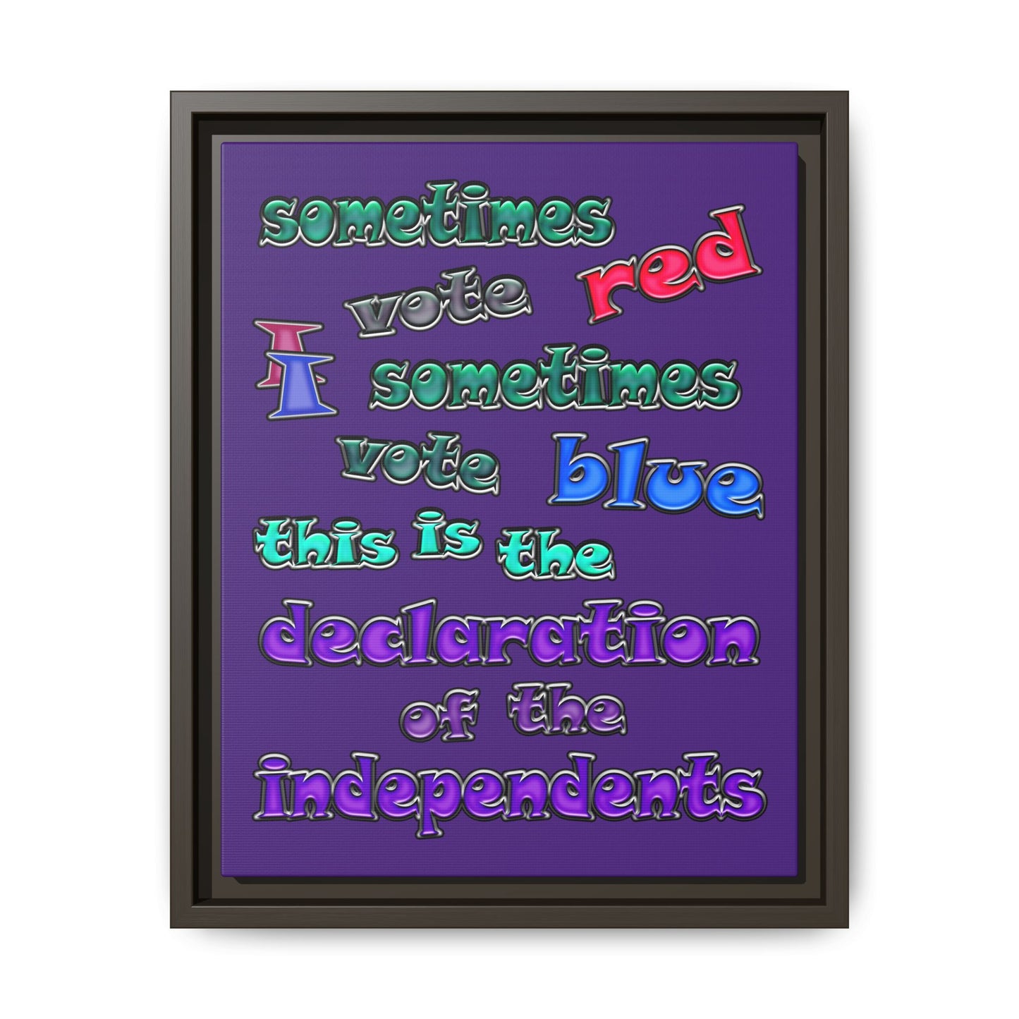 declaration of the independents - framed canvas art (purple)