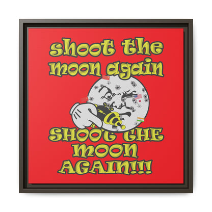 shoot the moon again - framed canvas art (red)