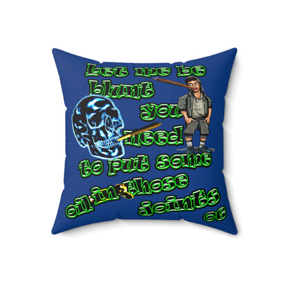 og - Faux Suede Square Pillow - (dark blue)