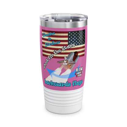 shoot for the stars - Ringneck Tumbler, 20oz (light pink)