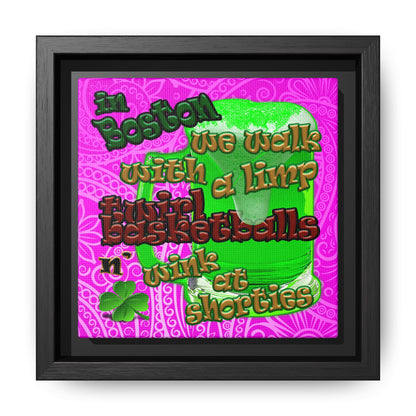 celtics logo - framed canvas art (pink swirl)