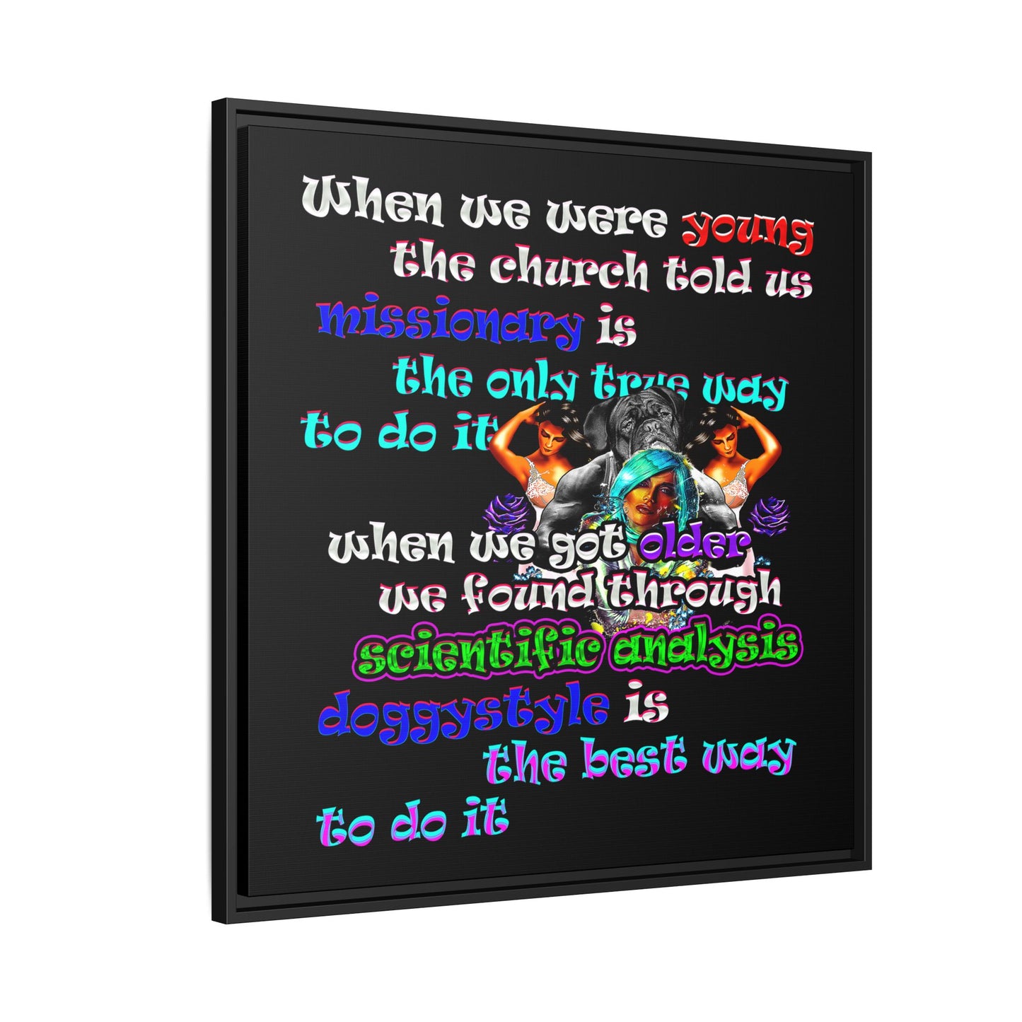 doggystyle - framed canvas art (black)