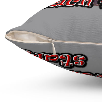 defy conquer reach - Spun Polyester Square Pillow - (grey)