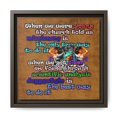 doggystyle - framed canvas art (brown papyrus)