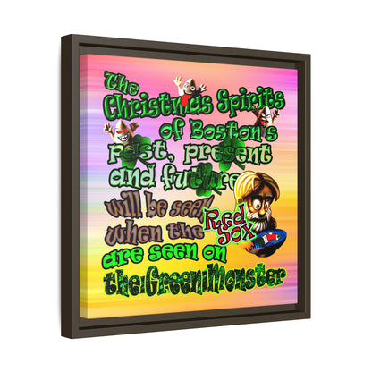 christmas spirits of boston - framed canvas art (color blur)
