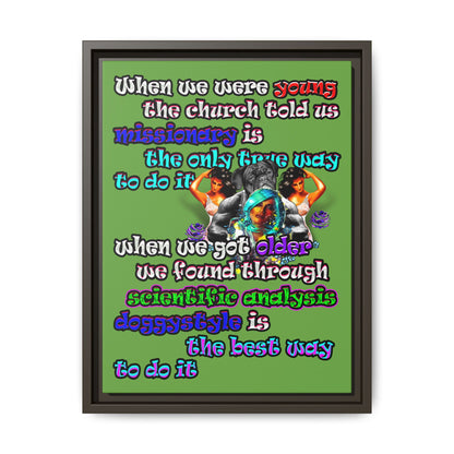 doggystyle - framed canvas art (green)