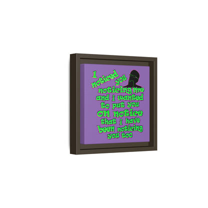 noticed you noticing - framed canvas art (light purple)