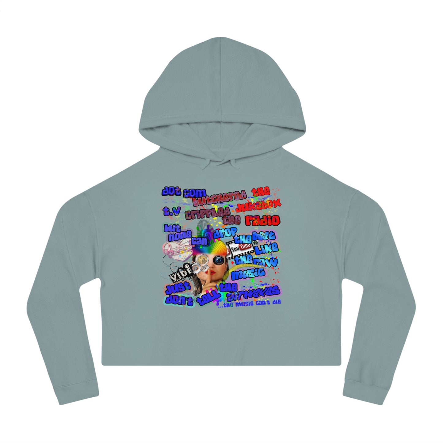 drop the beat - Women’s Cropped Hooded Sweatshirt