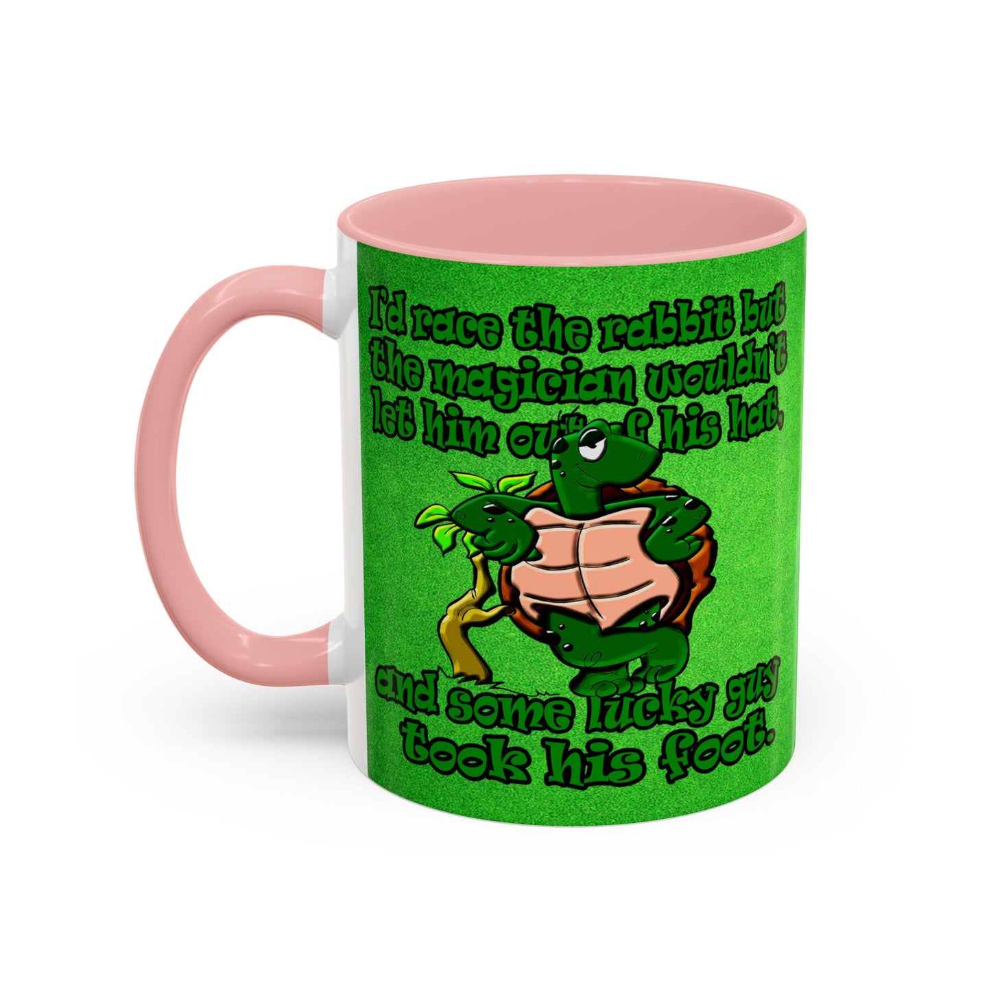 turtle race - Accent Mug (green turf)