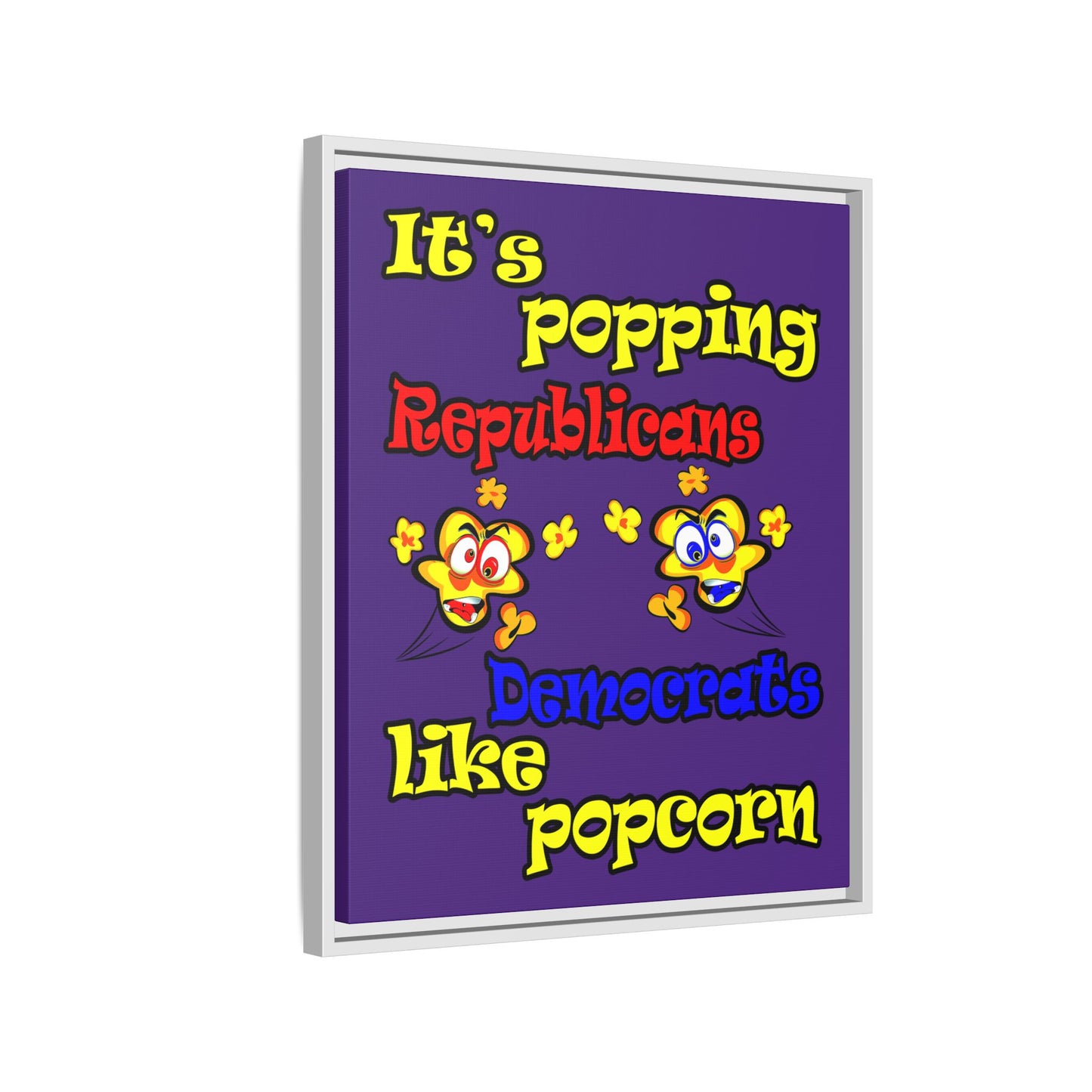 popping like popcorn - framed canvas art (purple)