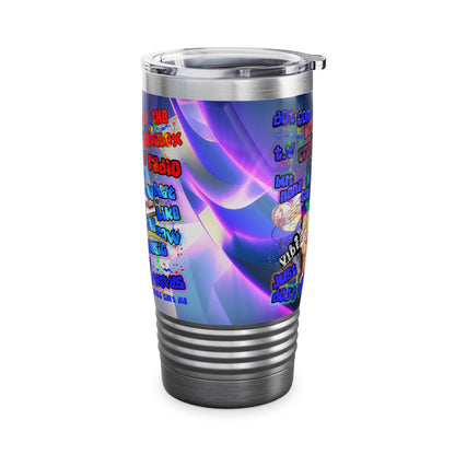 drop the beat - Ringneck Tumbler, 20oz  (grey-pink wave)