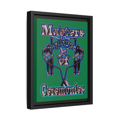 em cee squared - framed canvas art (dark green)
